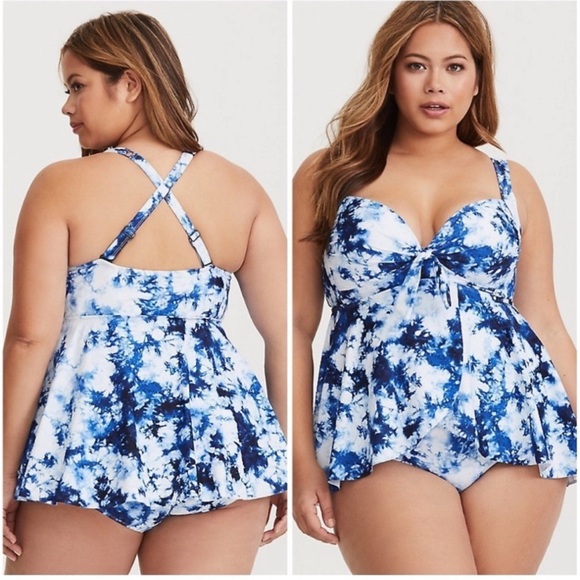 Chic Blue and White Swimsuit Adjustable Straps - Picture 3 of 5